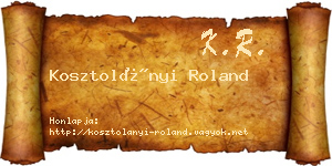 Kosztolányi Roland névjegykártya