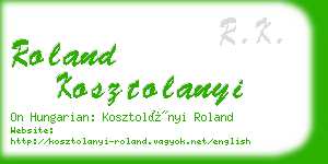 roland kosztolanyi business card